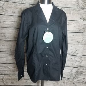 River's End The Maids Black Long Sleeve Button Down Shirt Size Large.Pit to pi